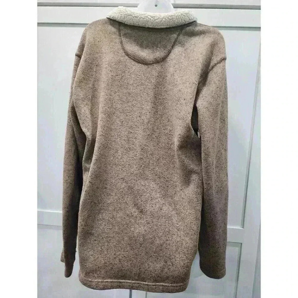 Weatherproof Vintage Quarter Zip Sweater XL Sherpa Fleece Collar Brown - Picture 3 of 6